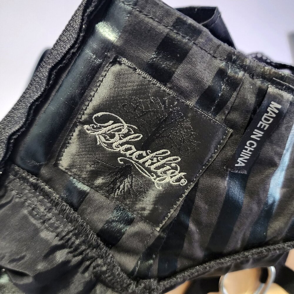 Lip Service Blacklist Layered Black on Black striped Lolita Skirt Size Medium - Picture 7 of 7